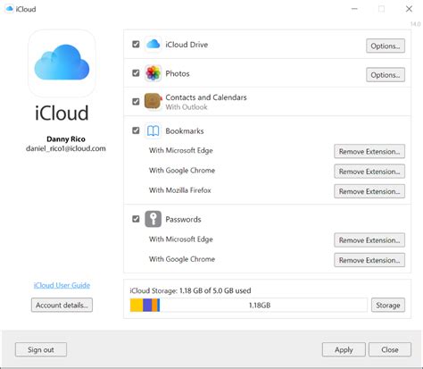 Активация и настройка iCloud на компьютере