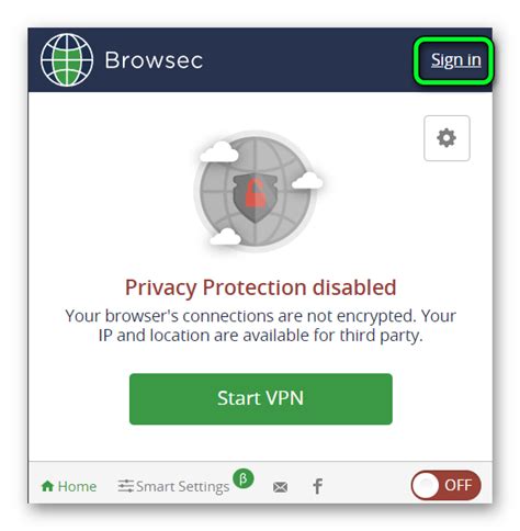 Активация Browsec после установки