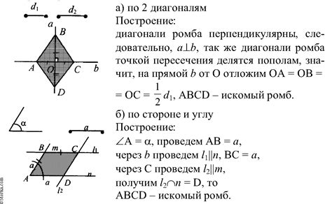 Алгоритм построения ромба по стороне и диагонали: подробная инструкция