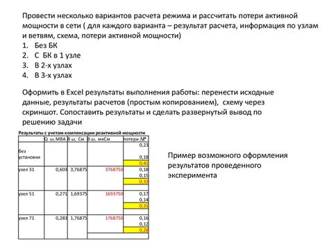 Анализ результатов определения мощности