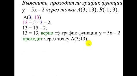 Аналитический подход к определению прохождения графика функции