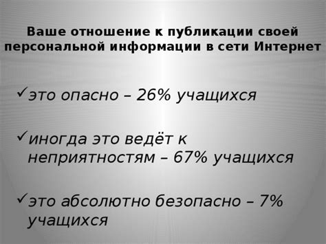 Бережное отношение к персональной информации в сети