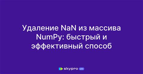 Быстрый и эффективный способ очистки массива в NumPy