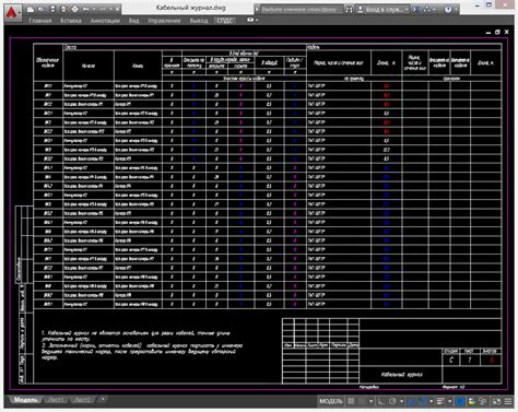 Важность кабельного журнала в AutoCAD