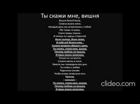 Важность песни "Ты скажи мне вишня"