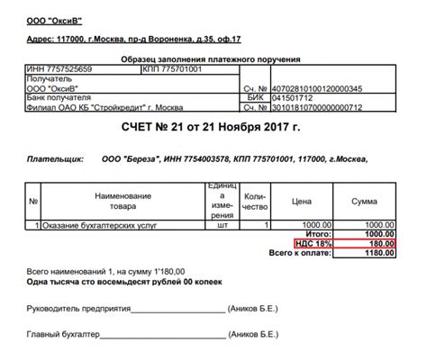 Важные моменты при выставлении счета на оплату от ИП