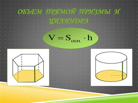 Важные особенности при вычислении объема прямой призмы цилиндра