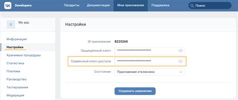 Ввод API-ключа в настройках приложения