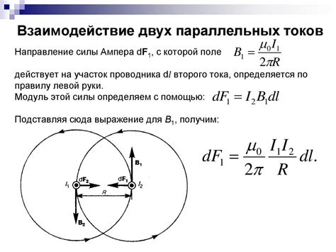 Взаимодействие проводников в параллельных и последовательных цепях