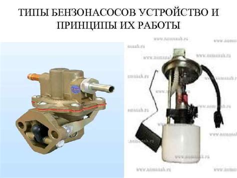 Виды бензонасосов и особенности их работы