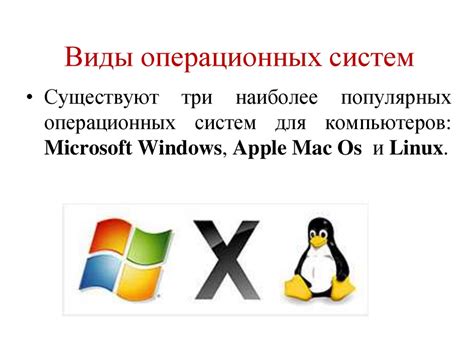 Виды операционных систем для компьютера