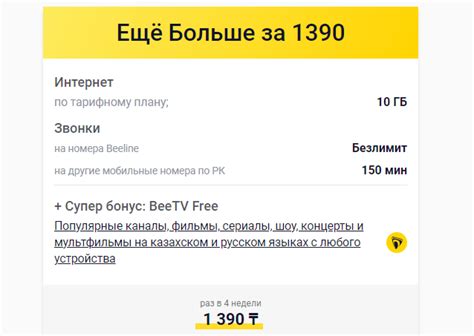 Включенные услуги тарифа Билайн 1390