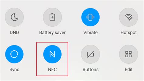 Включите функцию NFC в настройках