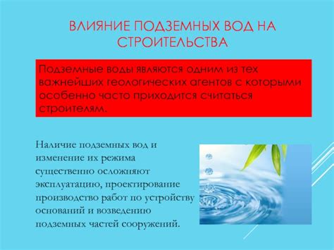 Влияние геологических факторов на уровень воды