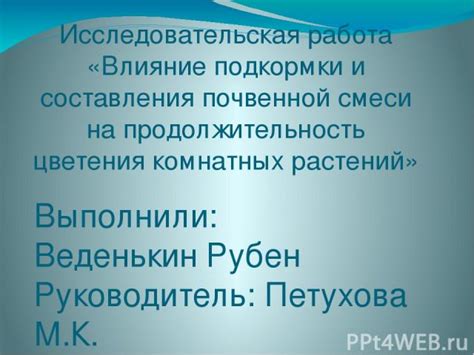 Влияние грунтов на продолжительность процесса цветения