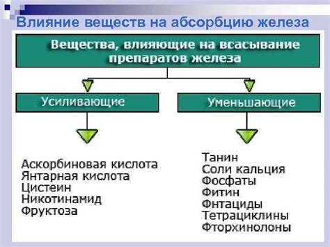 Влияние на абсорбцию железа