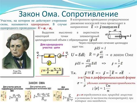 Влияние сопротивления на силу тока