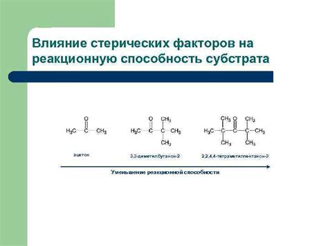 Влияние стерических факторов