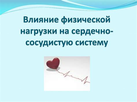 Влияние физической активности на сердечно-сосудистую систему