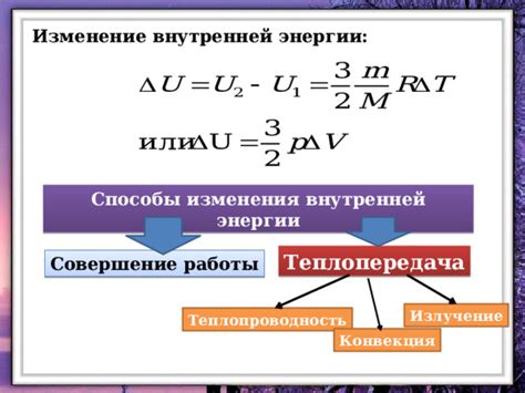 Внешние воздействия и изменение внутренней энергии