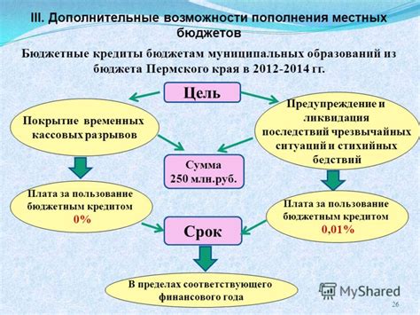 Возможности пополнения бюджета