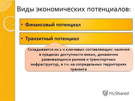 Возможность развития экономических инфраструктур