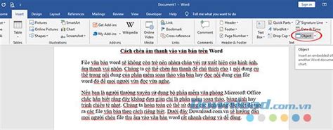 Вставка аудио в Word с помощью команды "Вставить звук"