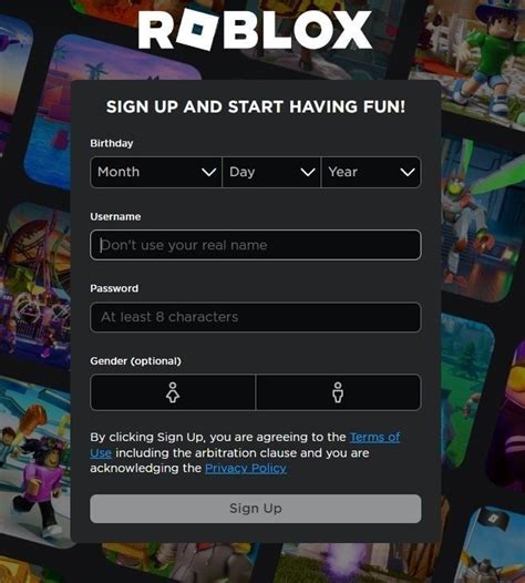 Вход в аккаунт Roblox через веб-интерфейс