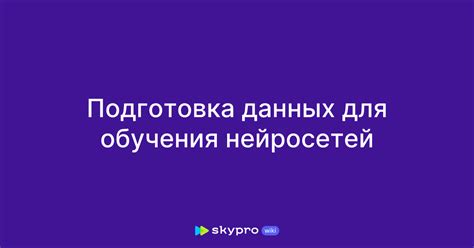 Выбор и подготовка данных для обучения