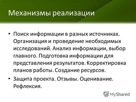 Выбор и подготовка необходимых ресурсов