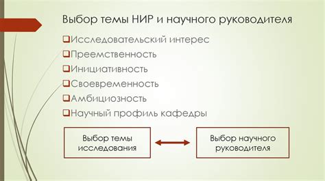 Выбор научного руководителя