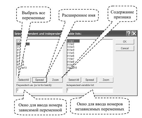 Выбор переменных и определение зависимой переменной