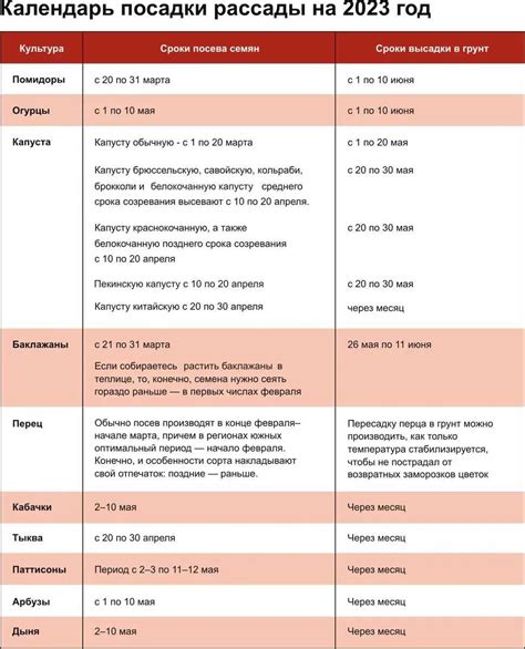 Выбор правильного времени для посадки