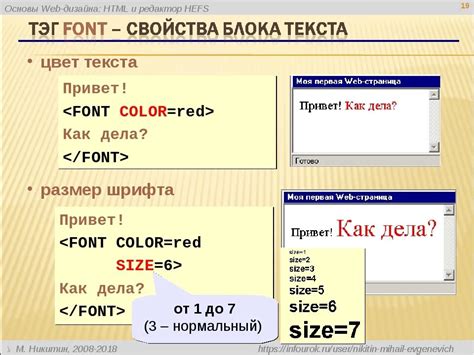 Выбор текста для изменения шрифта