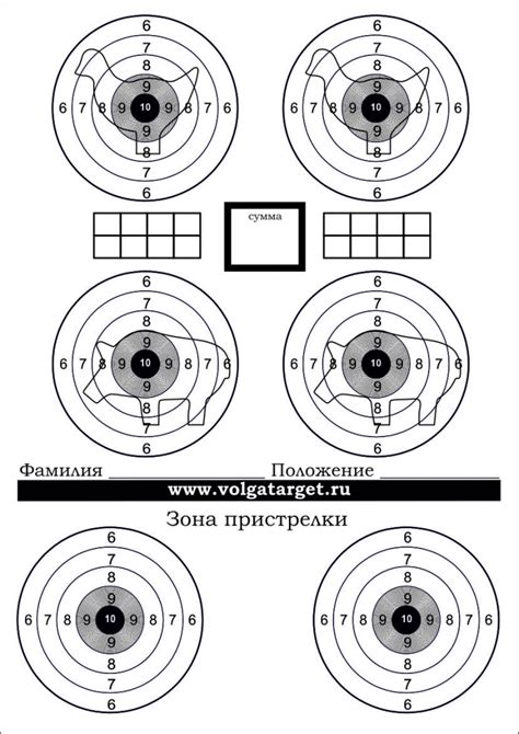 Выбор формы и размеров мишени