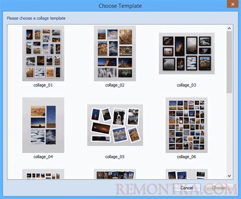 Выбор шаблона коллажа