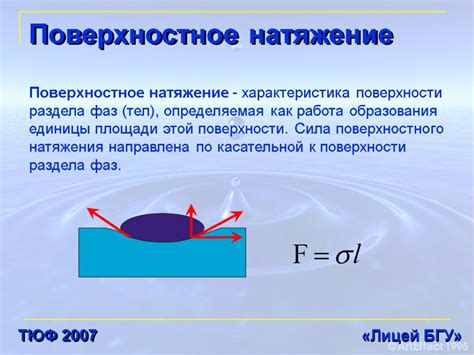 Высокое поверхностное натяжение является