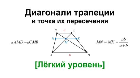 Вычисление длины диагонали трапеции