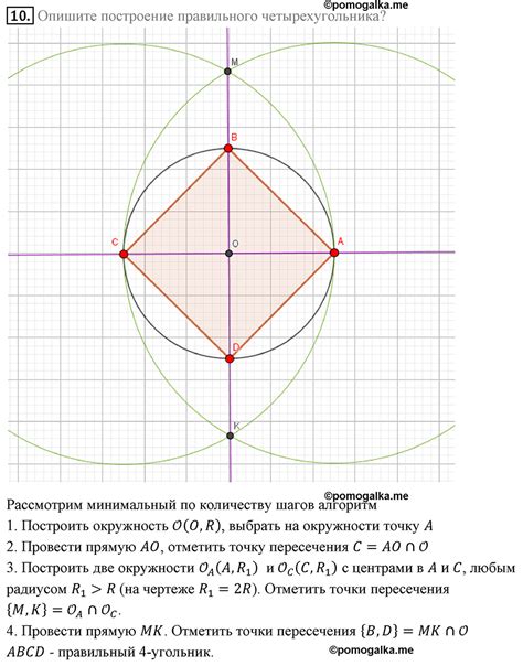 Вычисление площади правильного четырехугольника