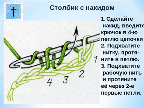 Вязание сосисок с помощью столбиков с накидом