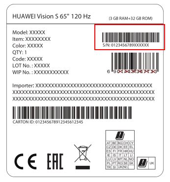 Где найти серийный номер телефона Huawei