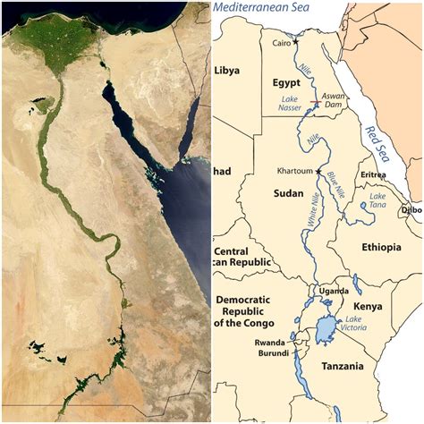 География реки Нил в Египте