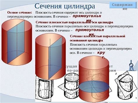 Геометрический подход к определению сечения цилиндра