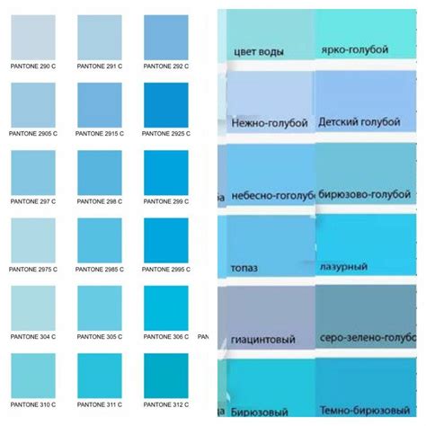 Голубые оттенки и их сочетания