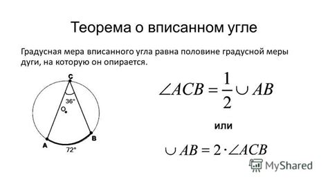 Градусная мера вписанного угла по дуге