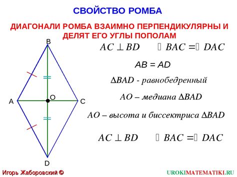 Диагональ ромба: определение и свойства