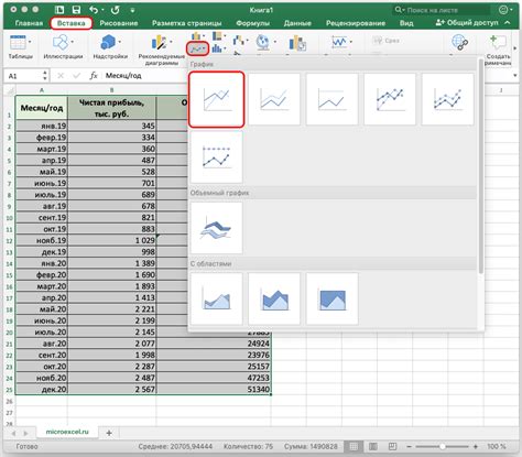 Добавление точки на график Excel