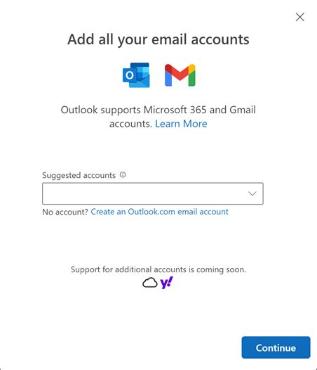 Добавление Gmail в Outlook