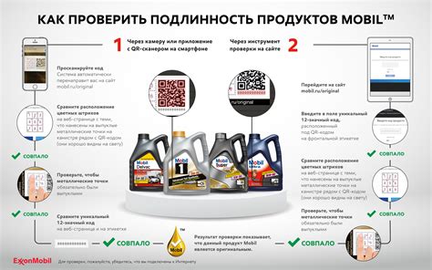 Дополнительные возможности проверки подлинности масла Mobil 1