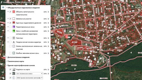 Дополнительные функции кадастровой карты